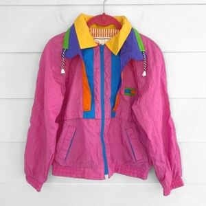 80s 90s Kids Wear by Paramount Pink Windbreaker Jacket 14